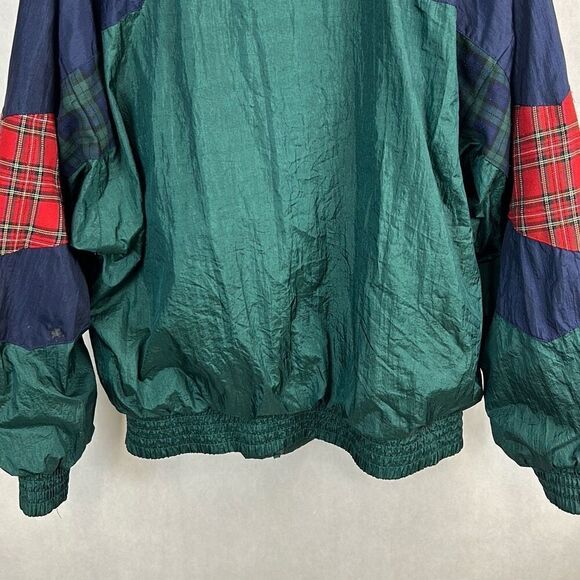 Vtg London Fog Windbreaker Jacket Sz Large Red Blue Plaid Patterns 80s 90s Track - Picture 7 of 11